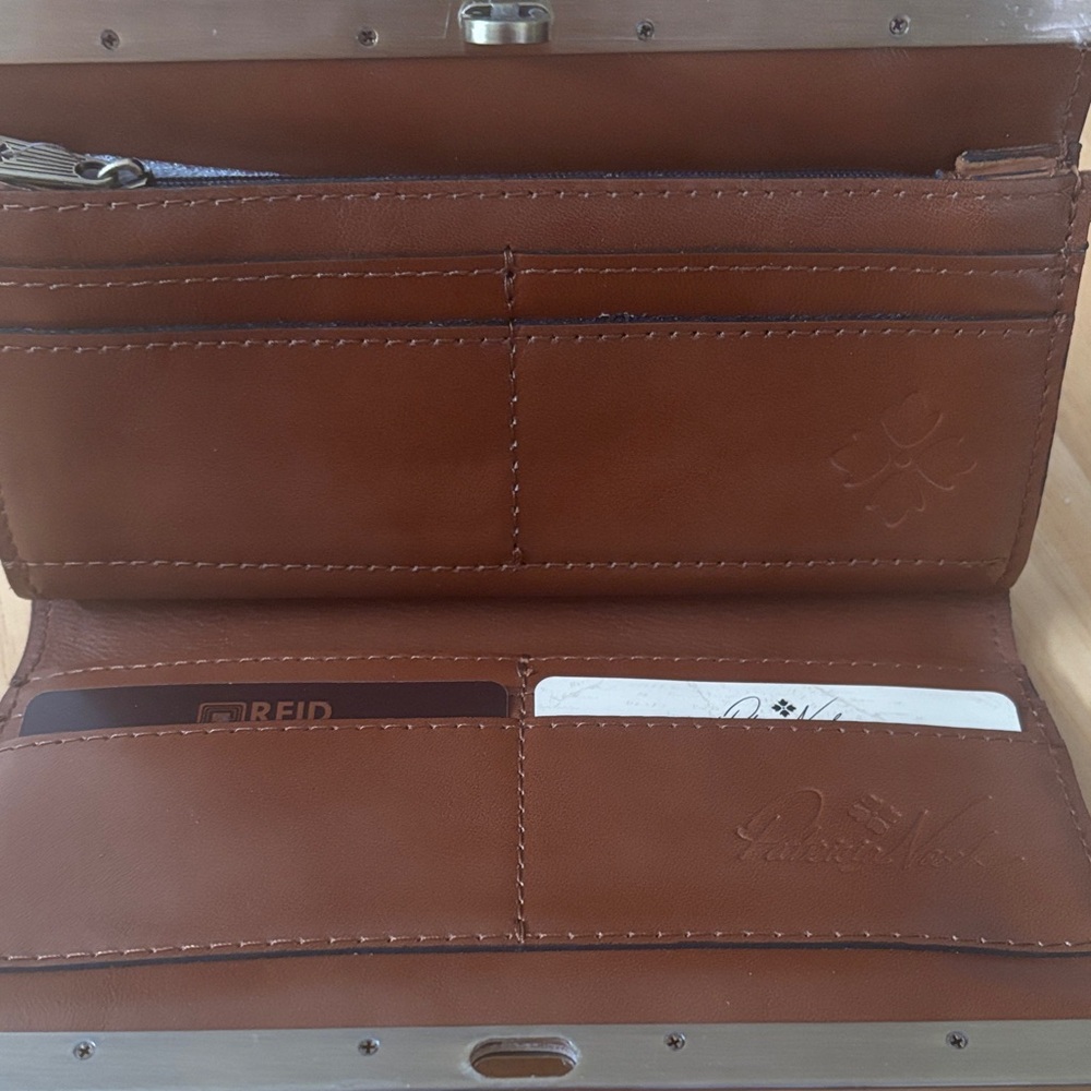 Patricia Nash Brown Leather Map Briefcase - Picture 4 of 4